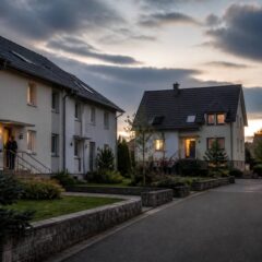 Een rustig straatbeeld in Duitsland met woningen, passend bij het thema huis kopen in Duitsland